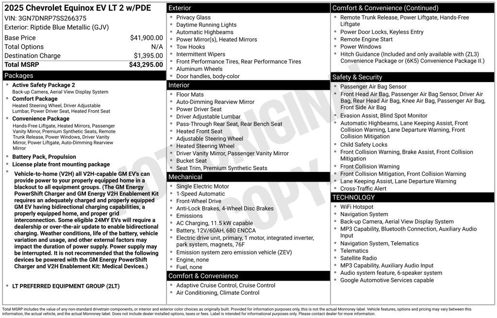 chevrolet equinox ev 2025 3GN7DNRP7SS266375 image chevrolet equinox ev 2025 3GN7DNRP7SS266375 image